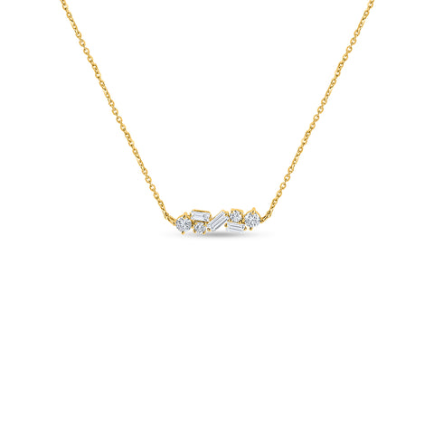 Diamond bar necklace