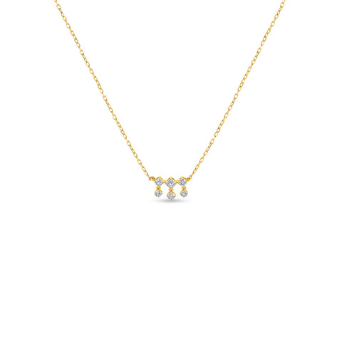 Diamond Cluster / Geometric Bar Necklace