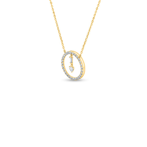 Diamond Circle Pendant / Open Halo Necklace