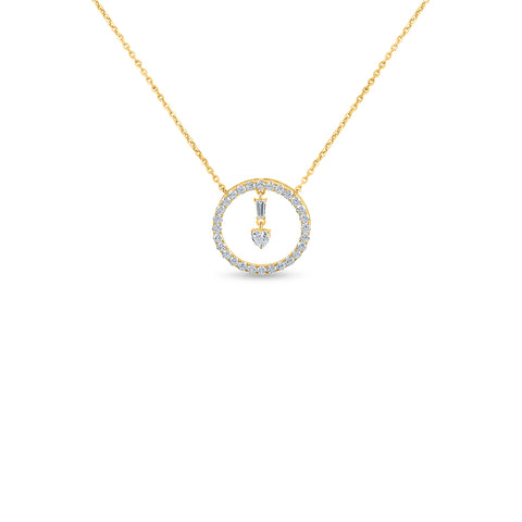 Diamond Circle Pendant / Open Halo Necklace