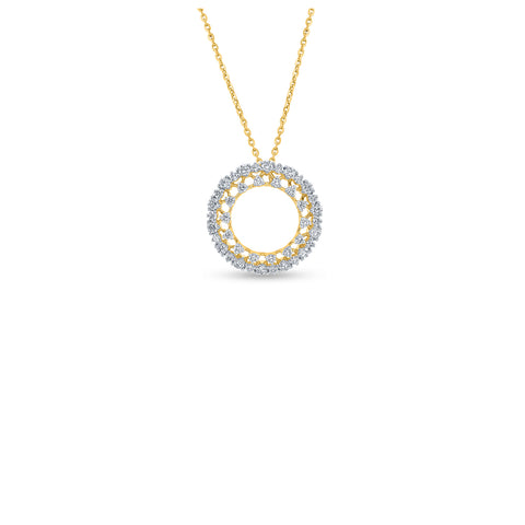 Diamond Circle/Ring Pendant Necklace