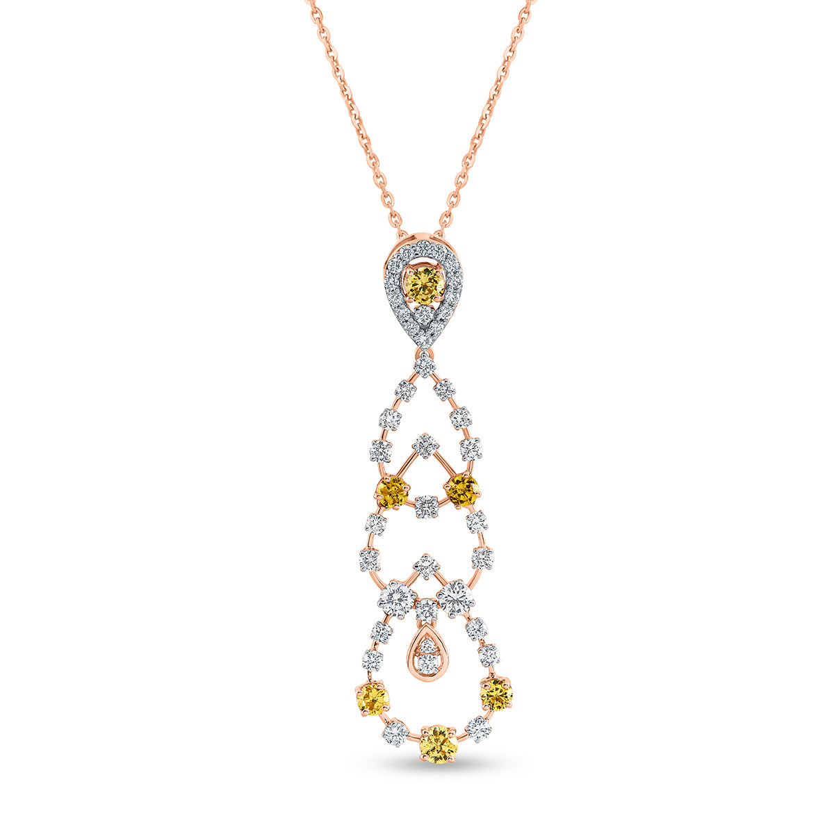 Round Cut Diamond Biggest Partywear Pendant.