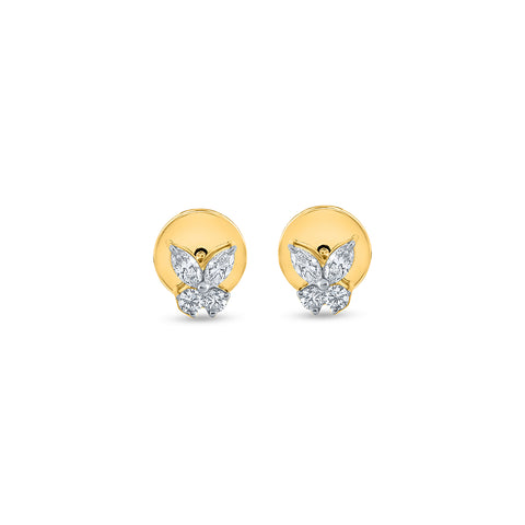 Diamond Butterfly Stud Earrings