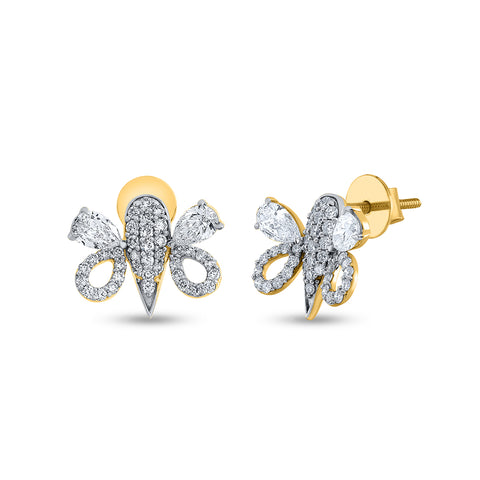 Butterfly diamond  earrings