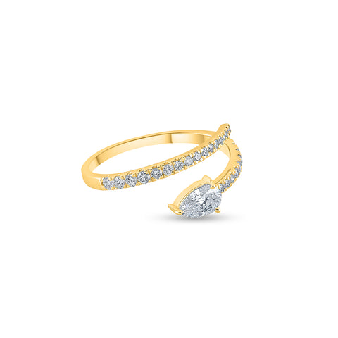 Dazzling Pear Moissanite Gold Ring - Perfect Gift purecarat.