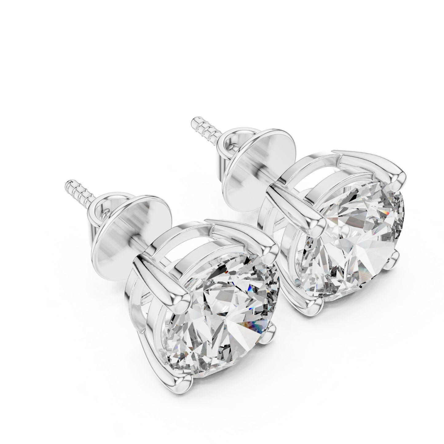 Rose Gold Solitaire Diamond Stud Earrings