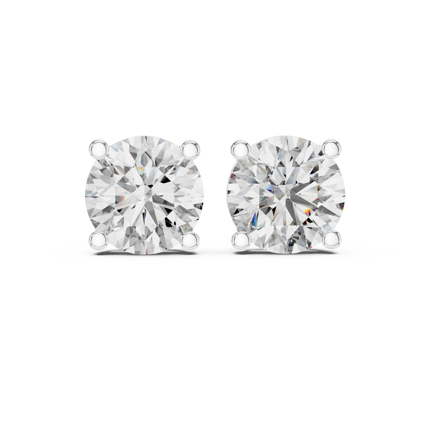Rose Gold Solitaire Diamond Stud Earrings