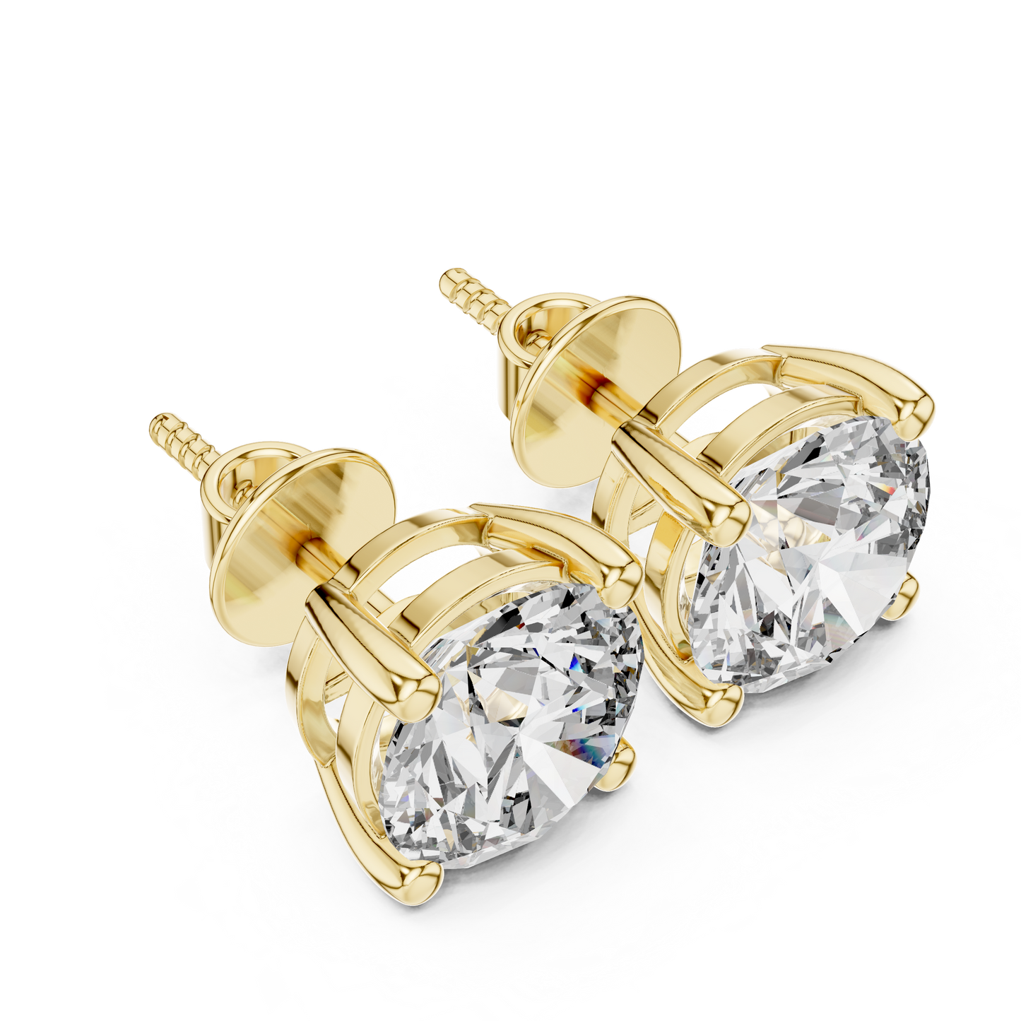 Rose Gold Solitaire Diamond Stud Earrings
