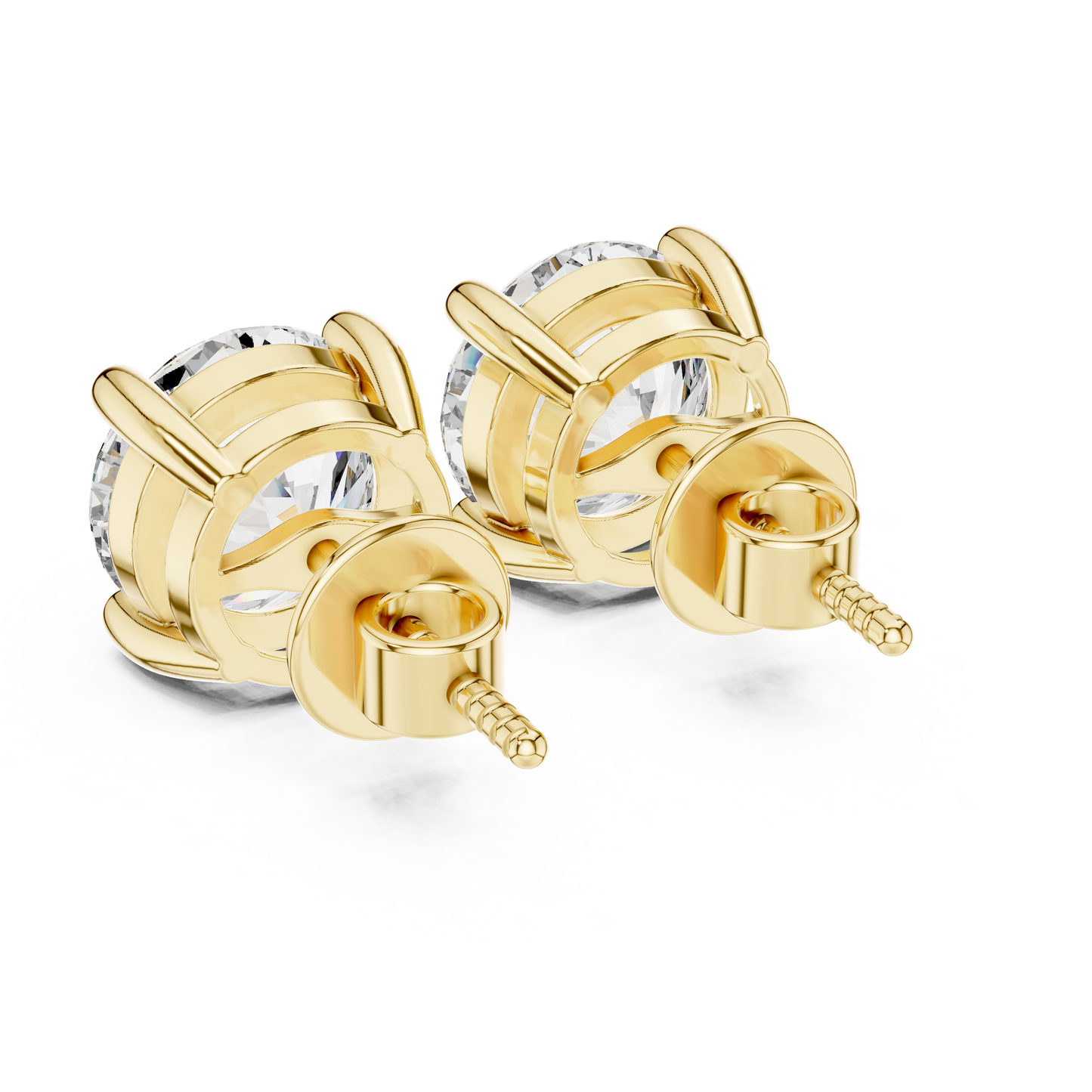 Rose Gold Solitaire Diamond Stud Earrings