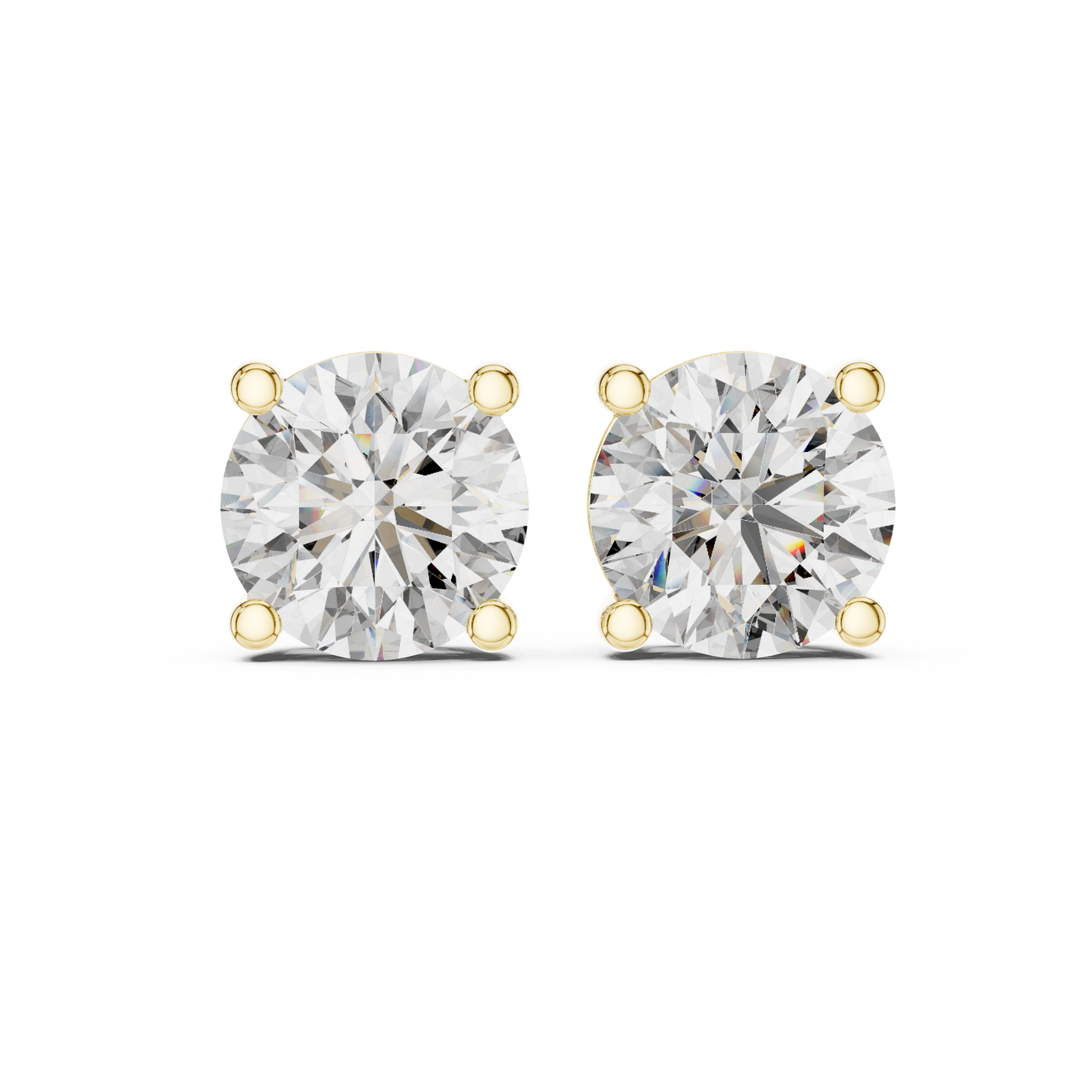 Rose Gold Solitaire Diamond Stud Earrings