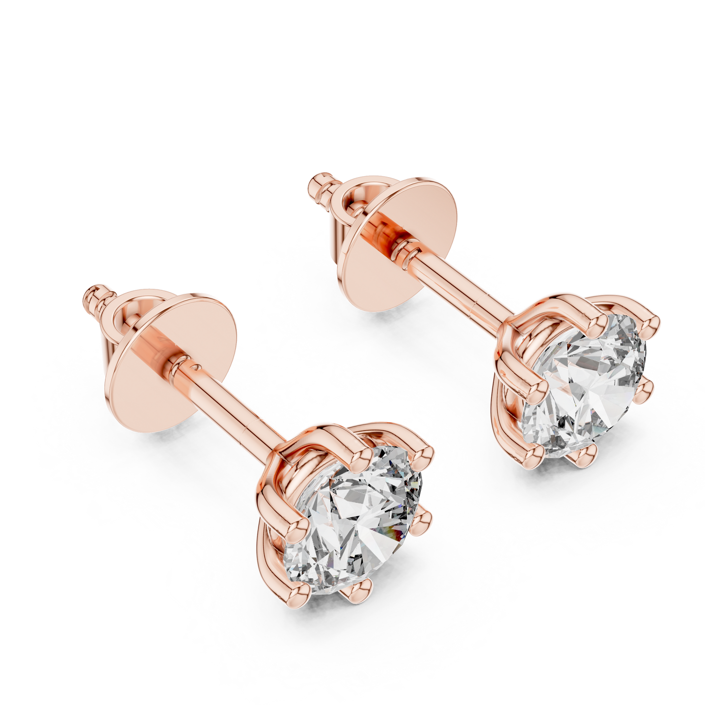 14K rose gold stud earrings