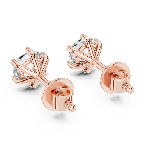 14K rose gold stud earrings