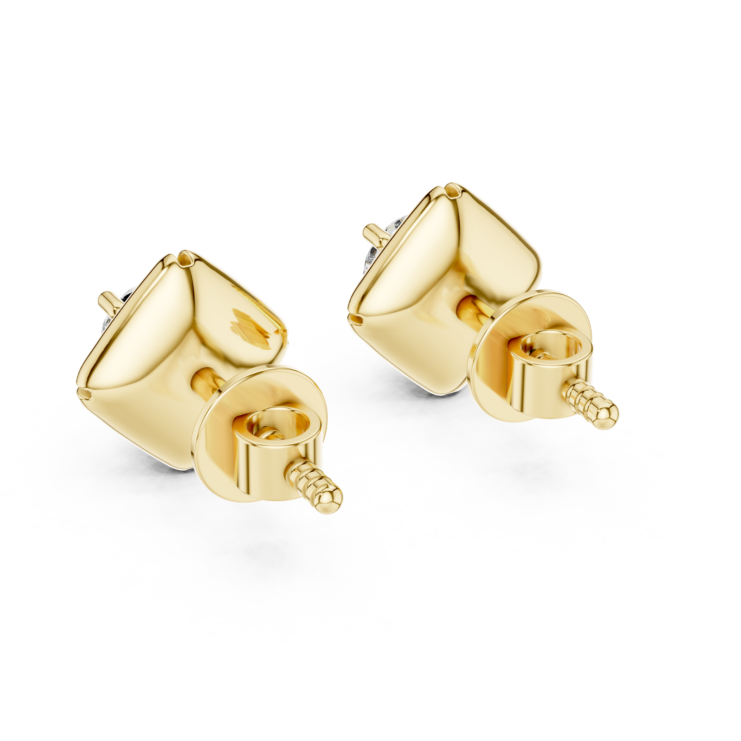 Rose Gold Solitaire Diamond Stud Earrings