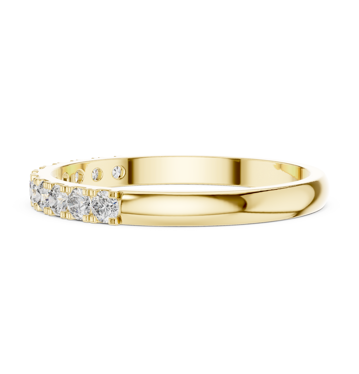Round Cut Diamond Half Eternity Wedding Women Band.