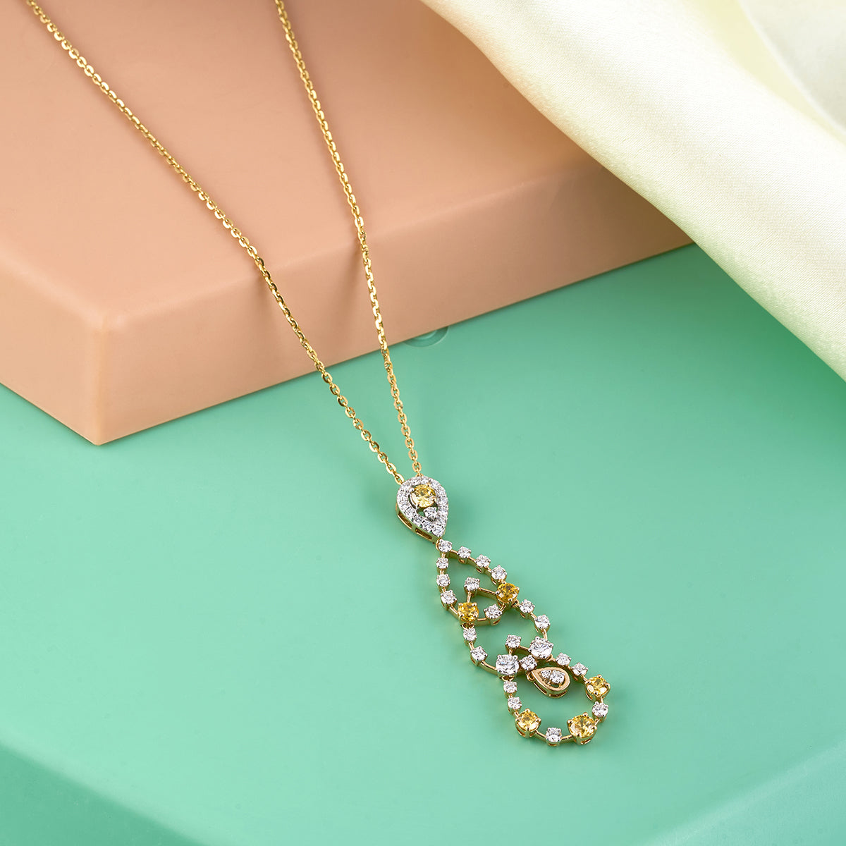 Round Cut Diamond Biggest Partywear Pendant.