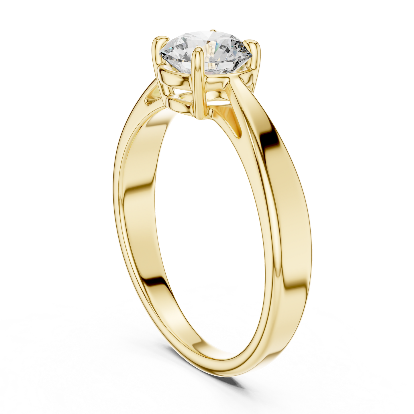 Yellow Gold Classic Solitaire Diamond Engagement Ring