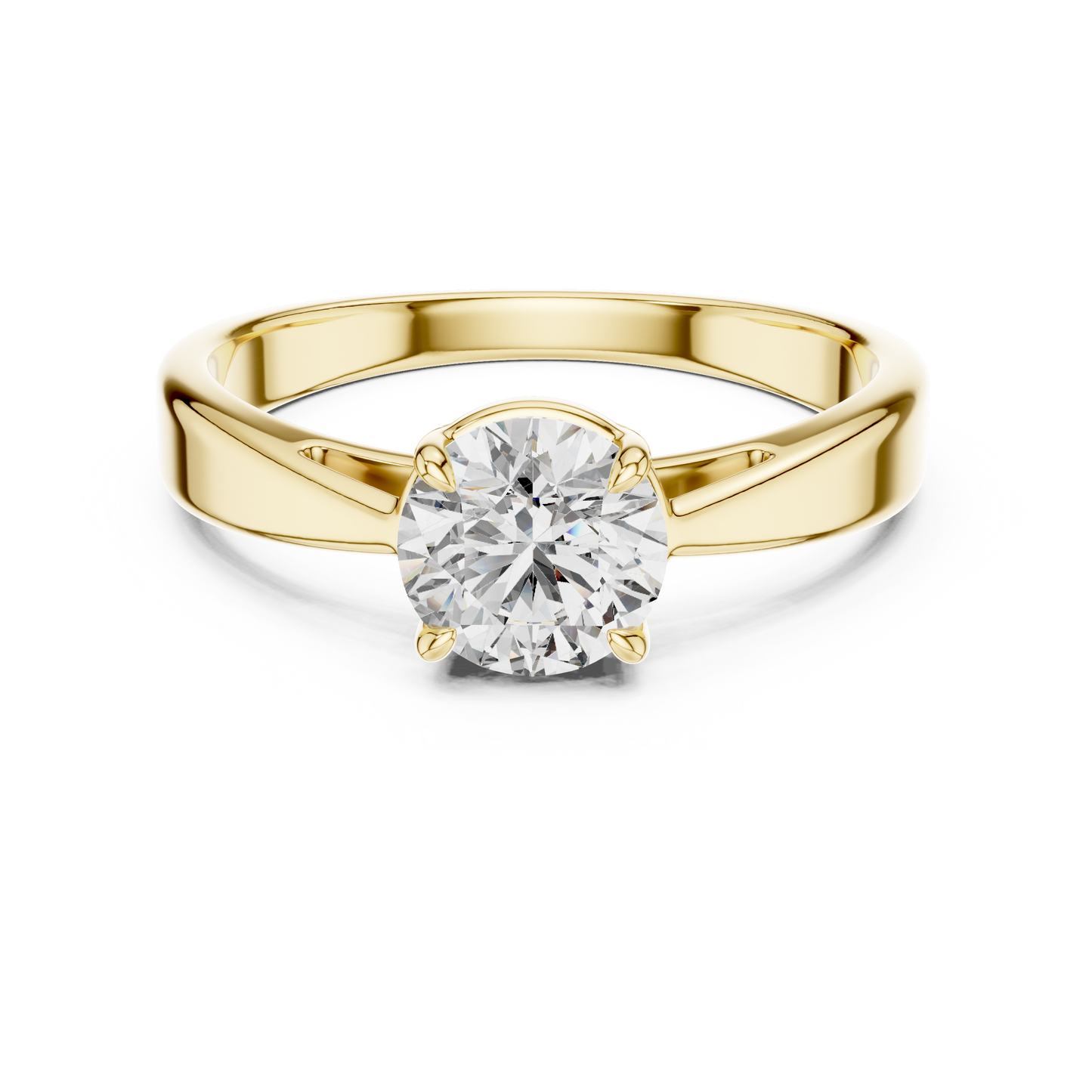Yellow Gold Classic Solitaire Diamond Engagement Ring