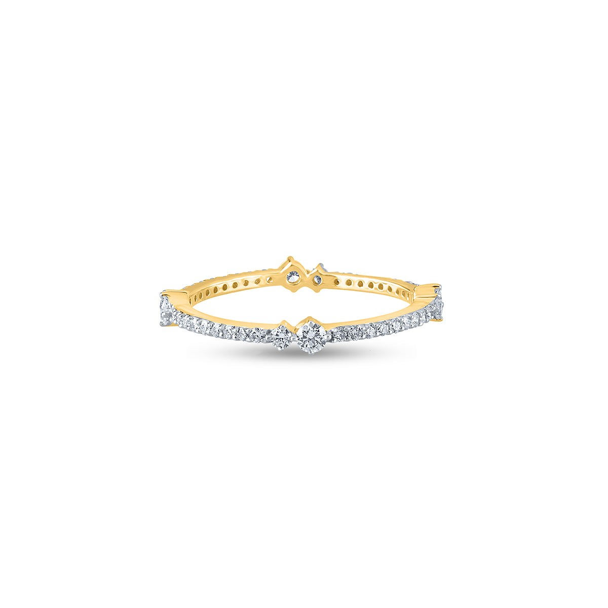 Purecarat Gold Diamond Band Ring for Women | Stackable Gold Diamond Ring