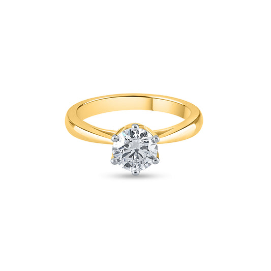 "Purecarat single diamond ring. 18k Yellow Gold Round Cut 1.00 Carat Diamond Ring by Purecarat."