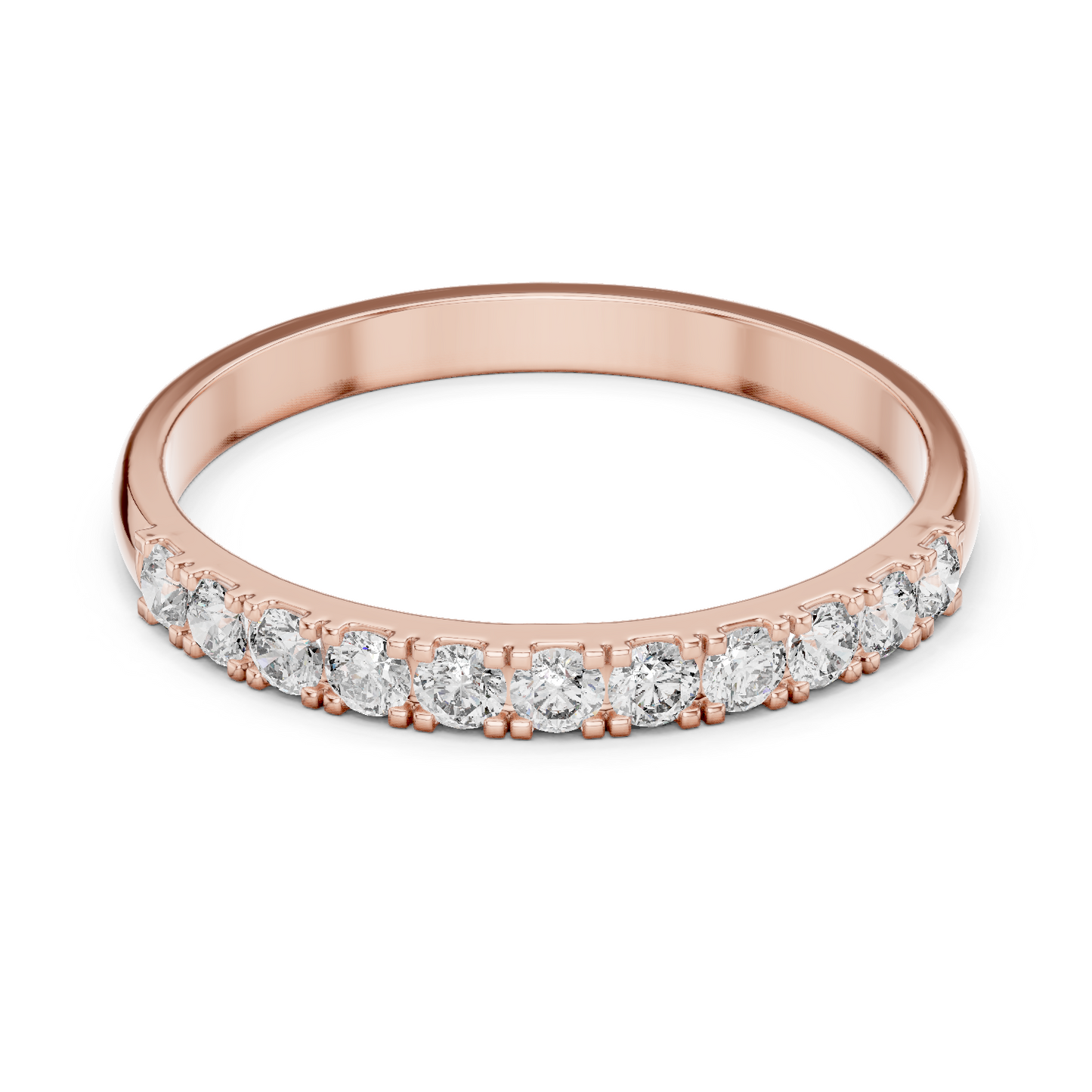 Round Cut Diamond Half Eternity Wedding Women Band.