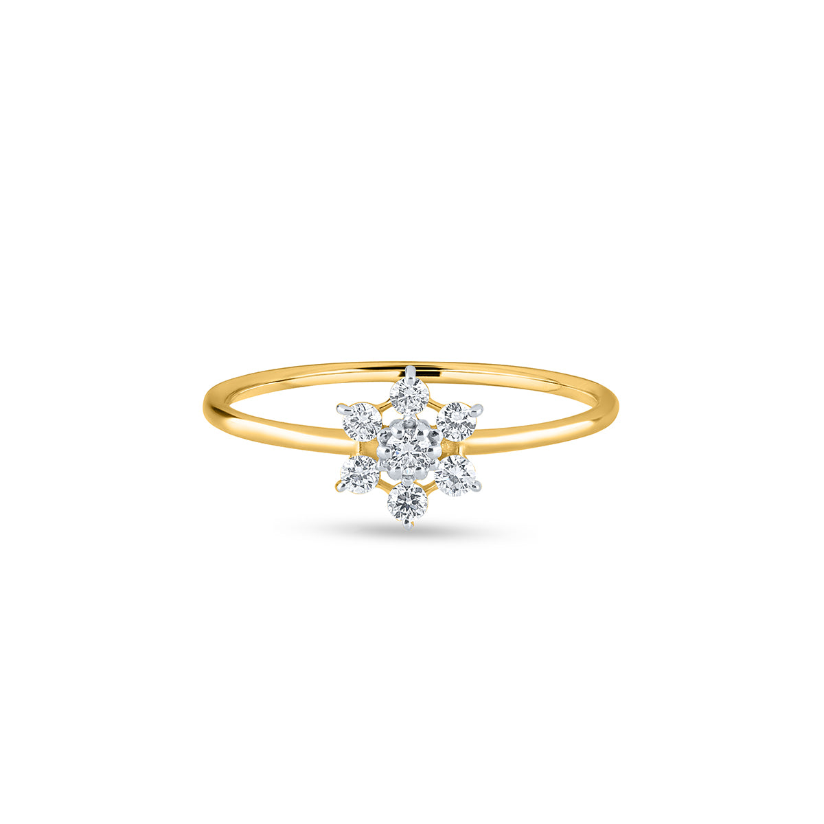 "Purecarat: 18ct Yellow Gold Daisy Cluster Lab Grown Diamond Ring - Floral Engagement Ring"