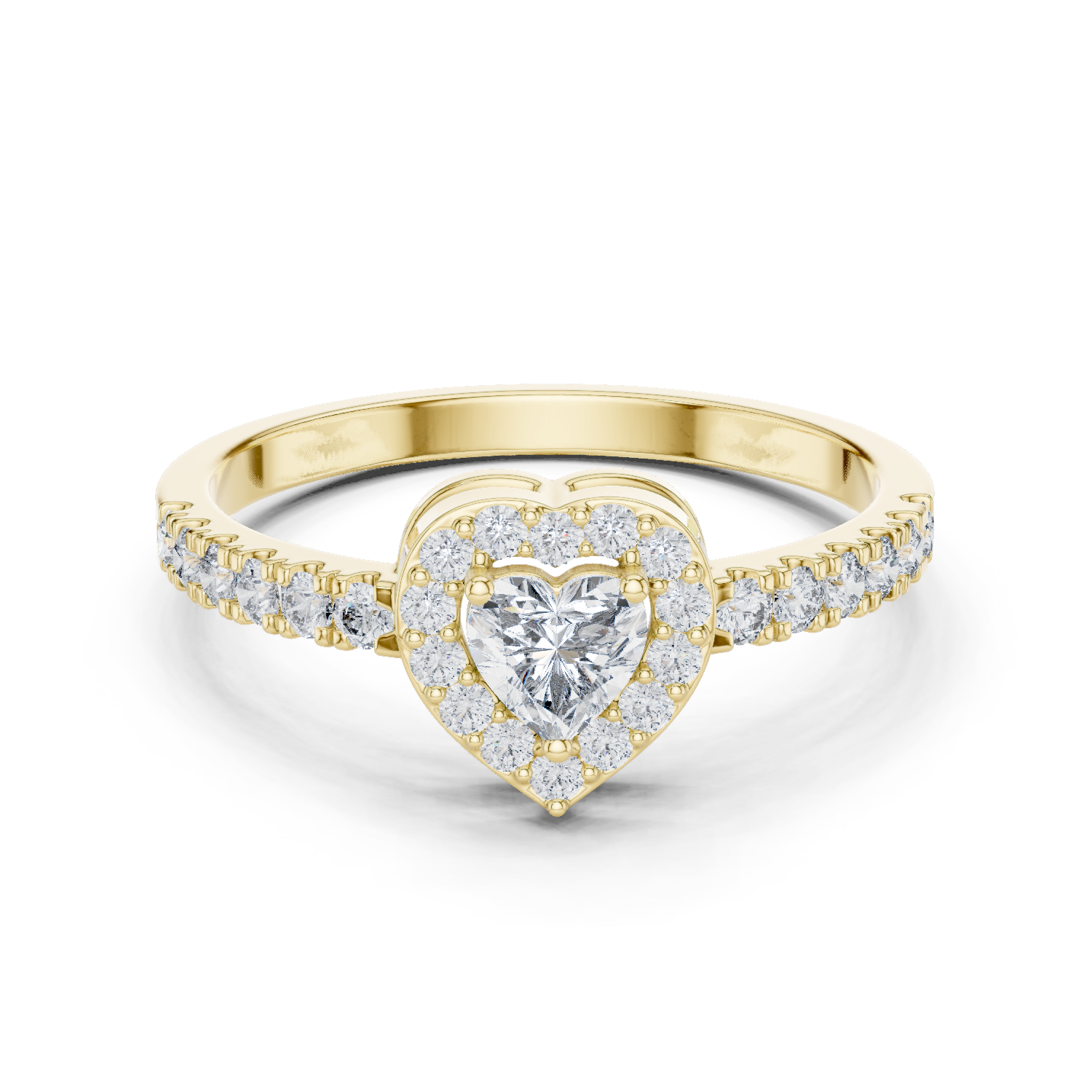 Purecarat Heart Cut Moissanite Diamond Halo Engagement ring online