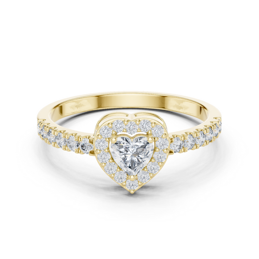 Purecarat Heart Cut Moissanite Diamond Halo Engagement ring online