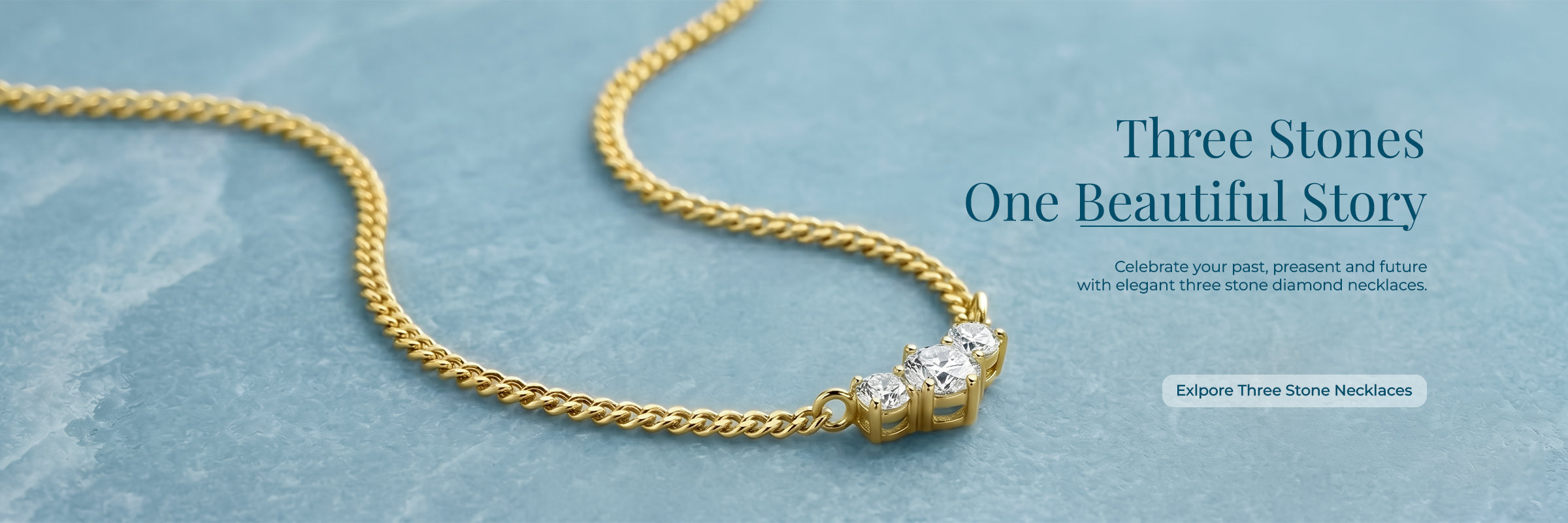 Three Stone Diamond Necklace