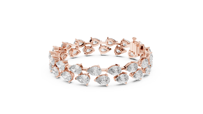 Pear Diamond Tennis Bracelet | 18K Rose Gold | Luxury Statement Sparkle – PureCarat
