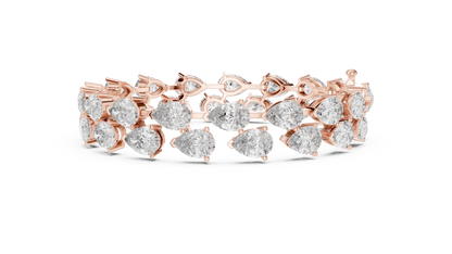 Pear Diamond Tennis Bracelet | 18K Rose Gold | Luxury Statement Sparkle – PureCarat
