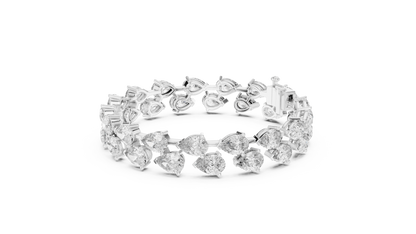 Pear Diamond Tennis Bracelet | 18K Rose Gold | Luxury Statement Sparkle – PureCarat