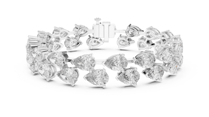 Pear Diamond Tennis Bracelet | 18K Rose Gold | Luxury Statement Sparkle – PureCarat
