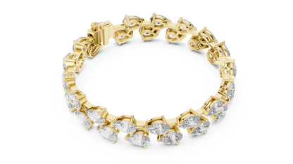 Pear Diamond Tennis Bracelet | 18K Rose Gold | Luxury Statement Sparkle – PureCarat