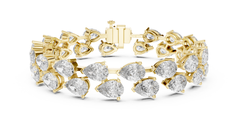 Pear Diamond Tennis Bracelet | 18K Rose Gold | Luxury Statement Sparkle – PureCarat