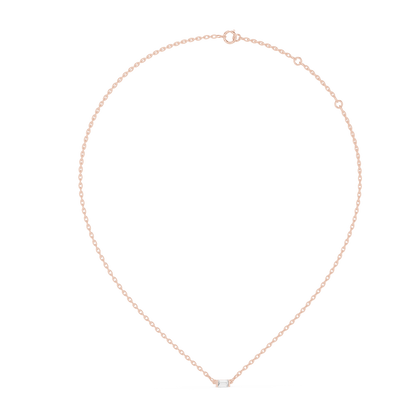 Emerald Cut Diamond Charm Pendant | 18K Rose Gold | Minimal Luxe Design – PureCarat