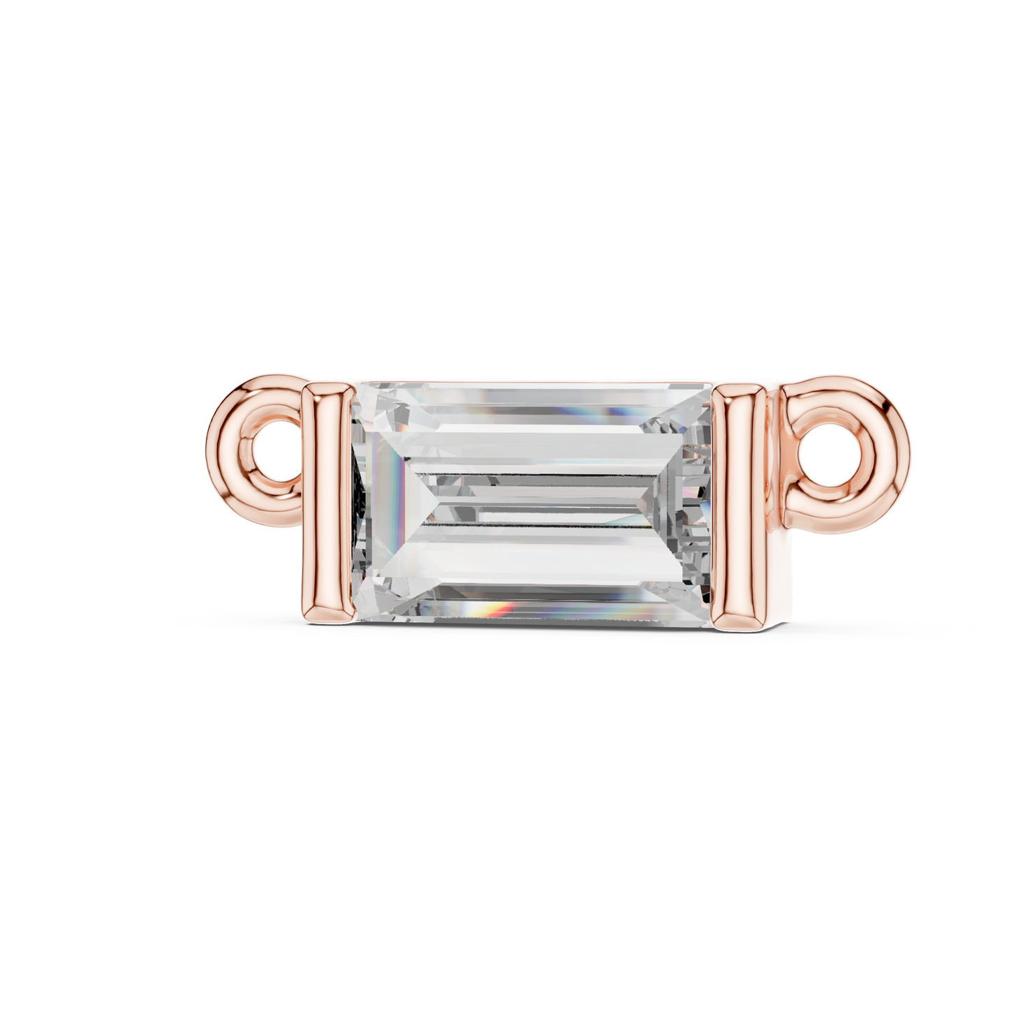 Emerald Cut Diamond Charm Pendant | 18K Rose Gold | Minimal Luxe Design – PureCarat