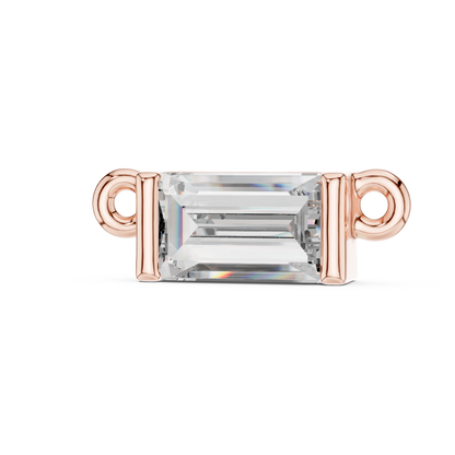 Emerald Cut Diamond Charm Pendant | 18K Rose Gold | Minimal Luxe Design – PureCarat