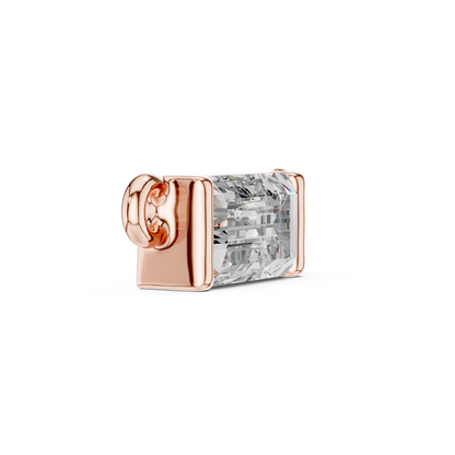 Emerald Cut Diamond Charm Pendant | 18K Rose Gold | Minimal Luxe Design – PureCarat