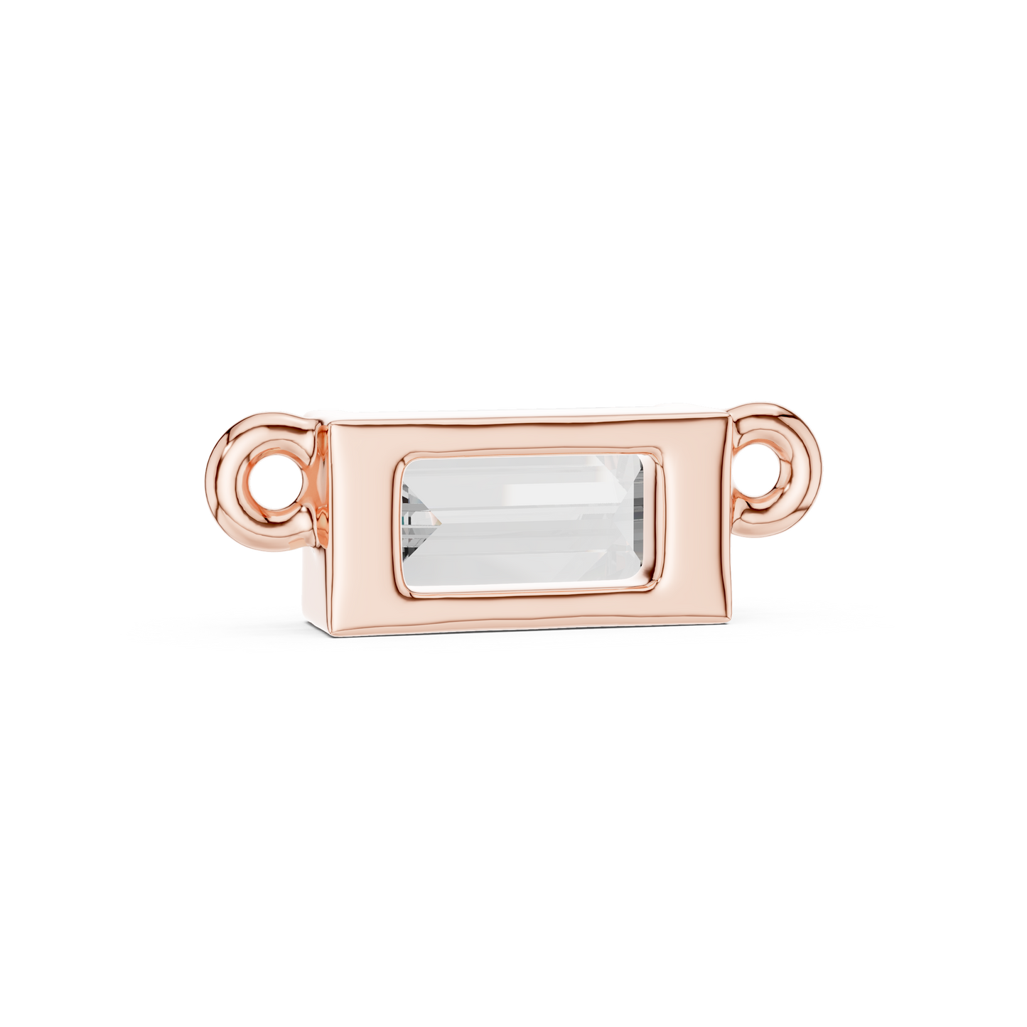 Emerald Cut Diamond Charm Pendant | 18K Rose Gold | Minimal Luxe Design – PureCarat