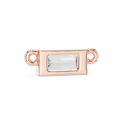 Emerald Cut Diamond Charm Pendant | 18K Rose Gold | Minimal Luxe Design – PureCarat