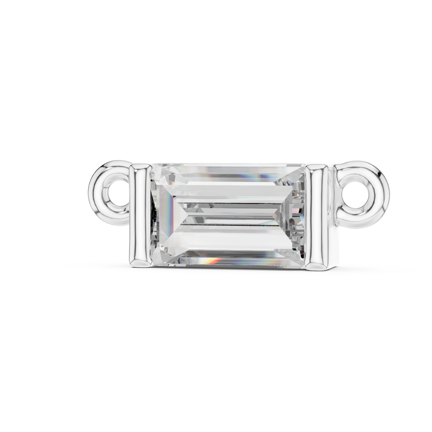 Emerald Cut Diamond Charm Pendant | 18K Rose Gold | Minimal Luxe Design – PureCarat