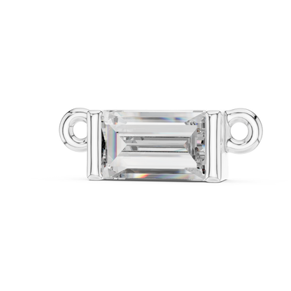 Emerald Cut Diamond Charm Pendant | 18K Rose Gold | Minimal Luxe Design – PureCarat