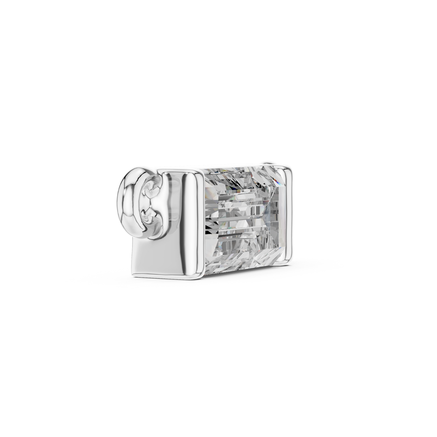 Emerald Cut Diamond Charm Pendant | 18K Rose Gold | Minimal Luxe Design – PureCarat