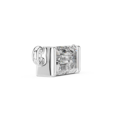 Emerald Cut Diamond Charm Pendant | 18K Rose Gold | Minimal Luxe Design – PureCarat