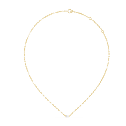 Emerald Cut Diamond Charm Pendant | 18K Rose Gold | Minimal Luxe Design – PureCarat