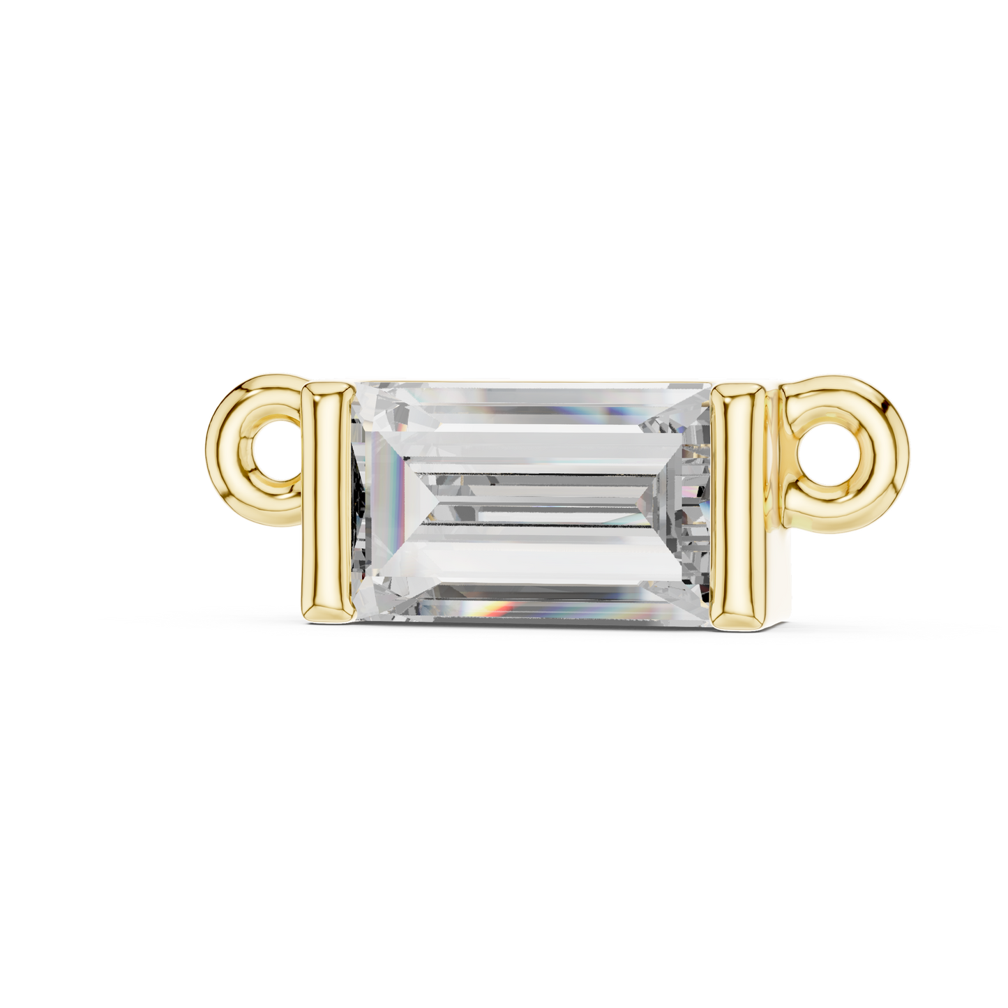 Emerald Cut Diamond Charm Pendant | 18K Rose Gold | Minimal Luxe Design – PureCarat