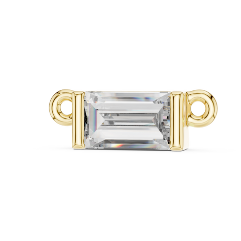 Emerald Cut Diamond Charm Pendant | 18K Rose Gold | Minimal Luxe Design – PureCarat