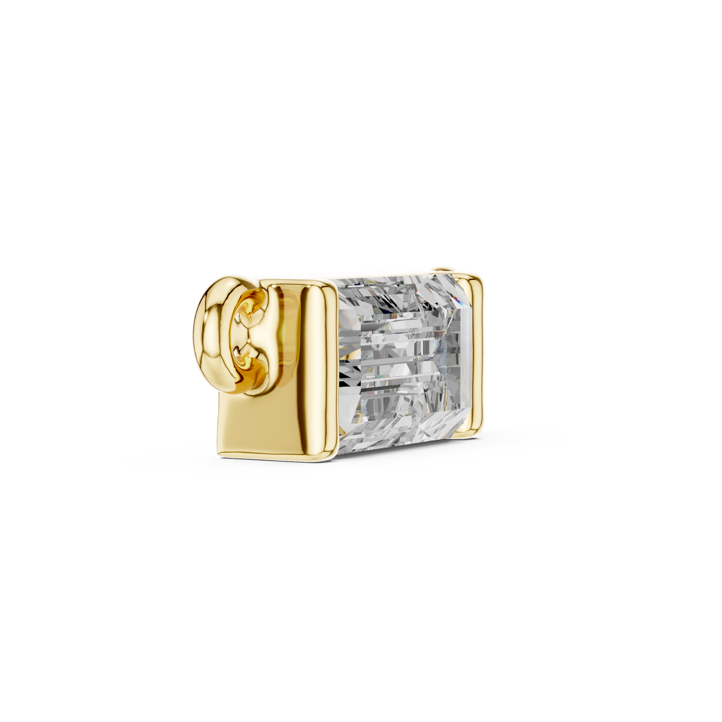 Emerald Cut Diamond Charm Pendant | 18K Rose Gold | Minimal Luxe Design – PureCarat