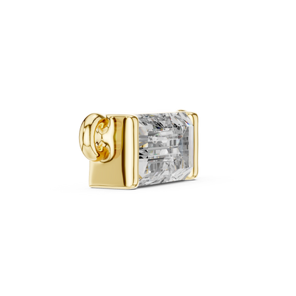 Emerald Cut Diamond Charm Pendant | 18K Rose Gold | Minimal Luxe Design – PureCarat