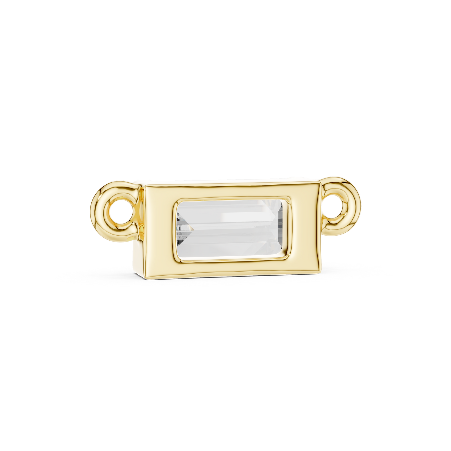 Emerald Cut Diamond Charm Pendant | 18K Rose Gold | Minimal Luxe Design – PureCarat